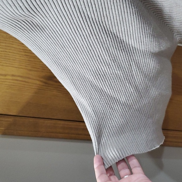 Karissa one size oatmeal ribbed dolman sleeve open front cardigan - Picture 2 of 6